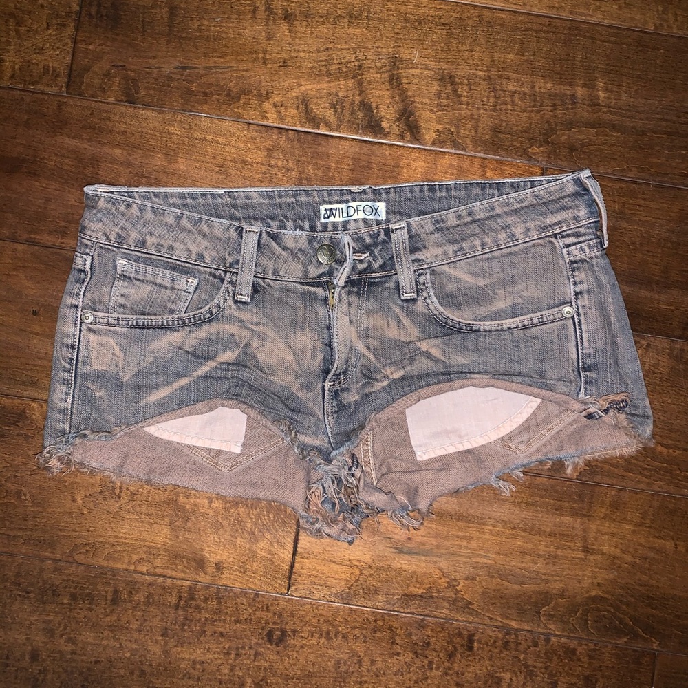 Red Washed Wildfox Shorts
